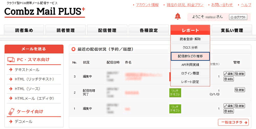 配信数などの推移