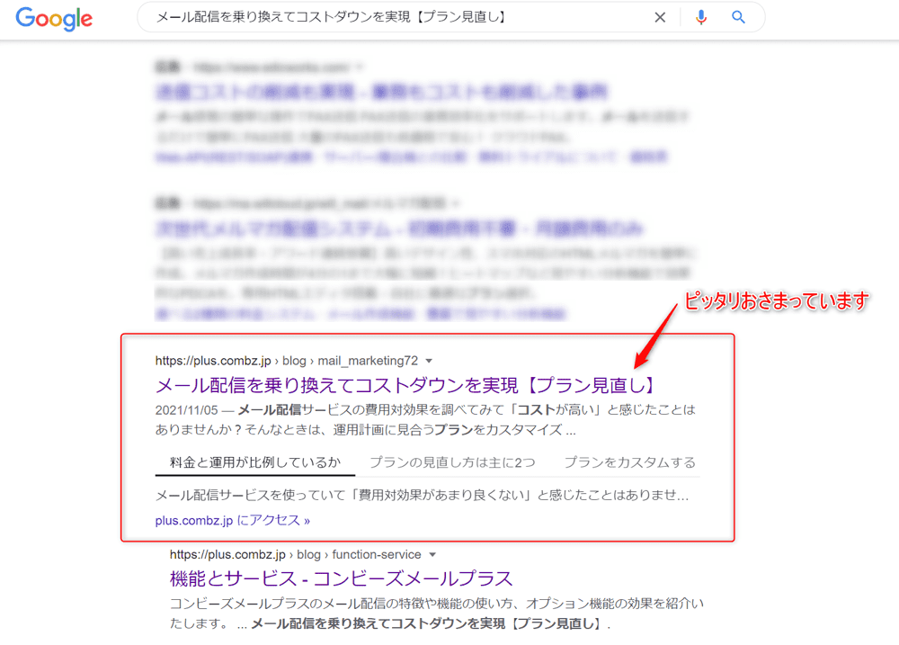 Google（検索エンジン）の検索結果