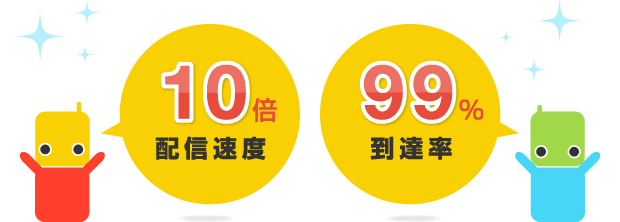 配信速度10倍、到達率99%